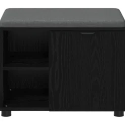 vidaXL Banco de entrada con cojín 60 x 38 x 46 cm Roble negro Discount