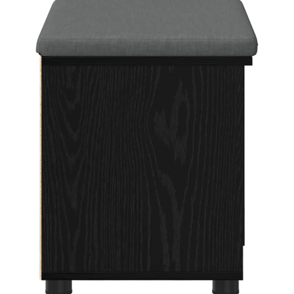 vidaXL Banco de entrada con cojín 60 x 38 x 46 cm Roble negro Discount
