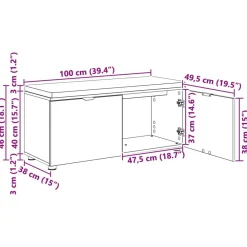 vidaXL Bancos-Banco de entrada con cojín 100 x 38 x 46 cm