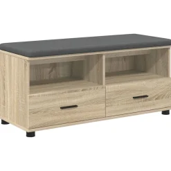 vidaXL Banco de entrada con cojín 100 x 38 x 46 cm Roble Sonoma Sale