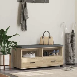 vidaXL Banco de entrada con cojín 100 x 38 x 46 cm Roble Sonoma Sale