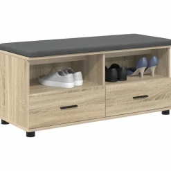 vidaXL Banco de entrada con cojín 100 x 38 x 46 cm Roble Sonoma Sale