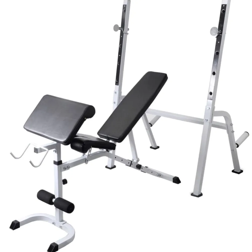 vidaXL Banco de entrenamiento con soporte de pesas y mancuernas 60,5kg Clearance