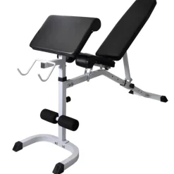 vidaXL Banco de entrenamiento con soporte de pesas y mancuernas 60,5kg Clearance