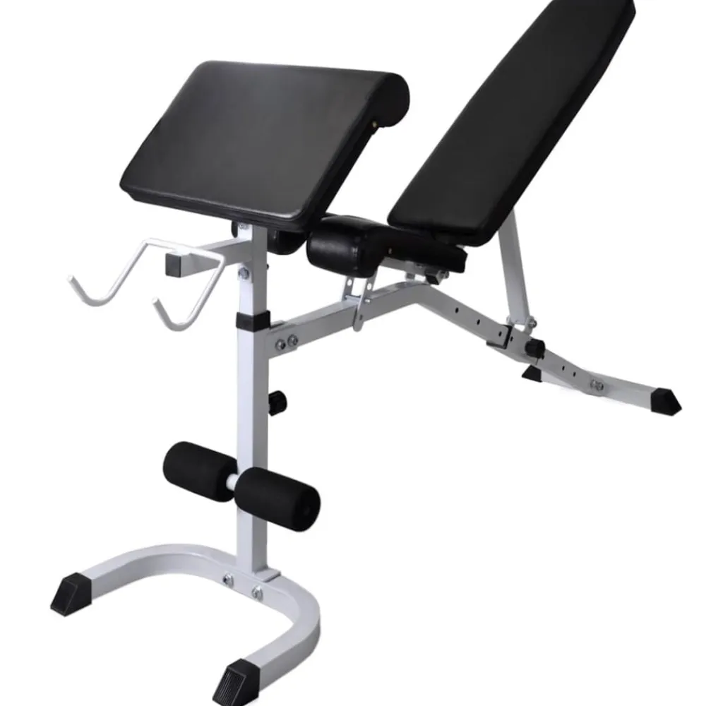 vidaXL Banco de entrenamiento con soporte de pesas y mancuernas 60,5kg Clearance
