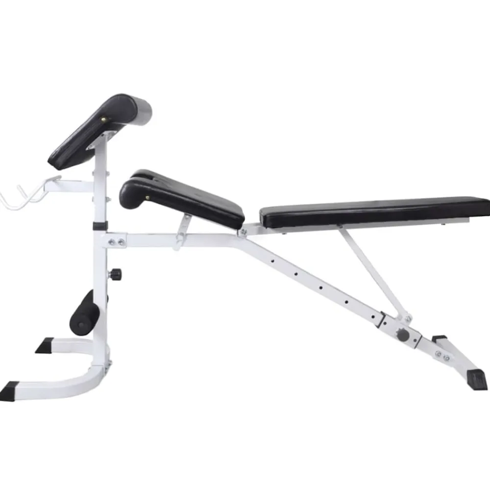 vidaXL Banco de entrenamiento con soporte de pesas y mancuernas 60,5kg Clearance