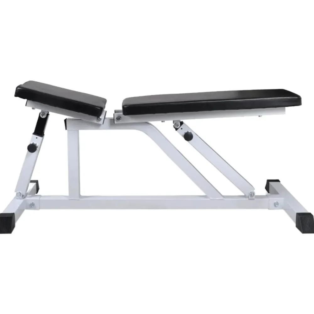 vidaXL Fitness Y Musculación-Banco de entrenamiento con juego de barras y mancuernas 60,5 kg