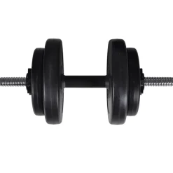 vidaXL Fitness Y Musculación-Banco de entrenamiento con juego de barras y mancuernas 60,5 kg