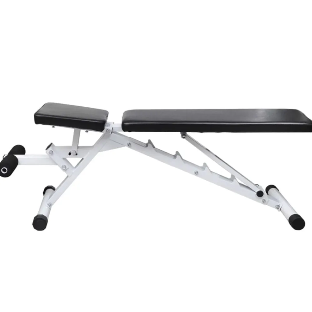 vidaXL Fitness Y Musculación-Banco de entrenamiento con juego de pesas y mancuernas 30,5 kg