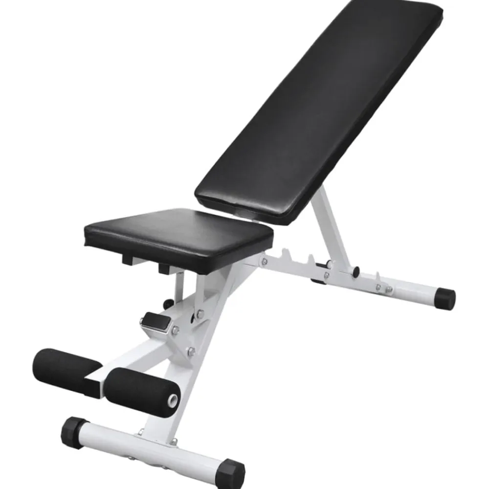 vidaXL Fitness Y Musculación-Banco de entrenamiento con juego de pesas y mancuernas 30,5 kg