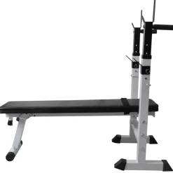 vidaXL Banco de entrenamiento con soporte de pesas y mancuernas 60,5kg
