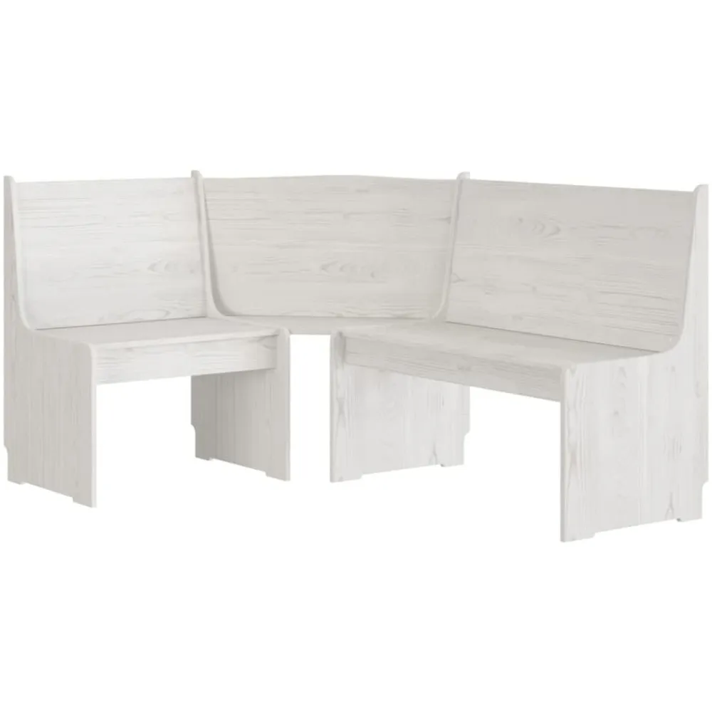 vidaXL Banco de esquina REINE madera maciza de pino 151 cm Blanco Best