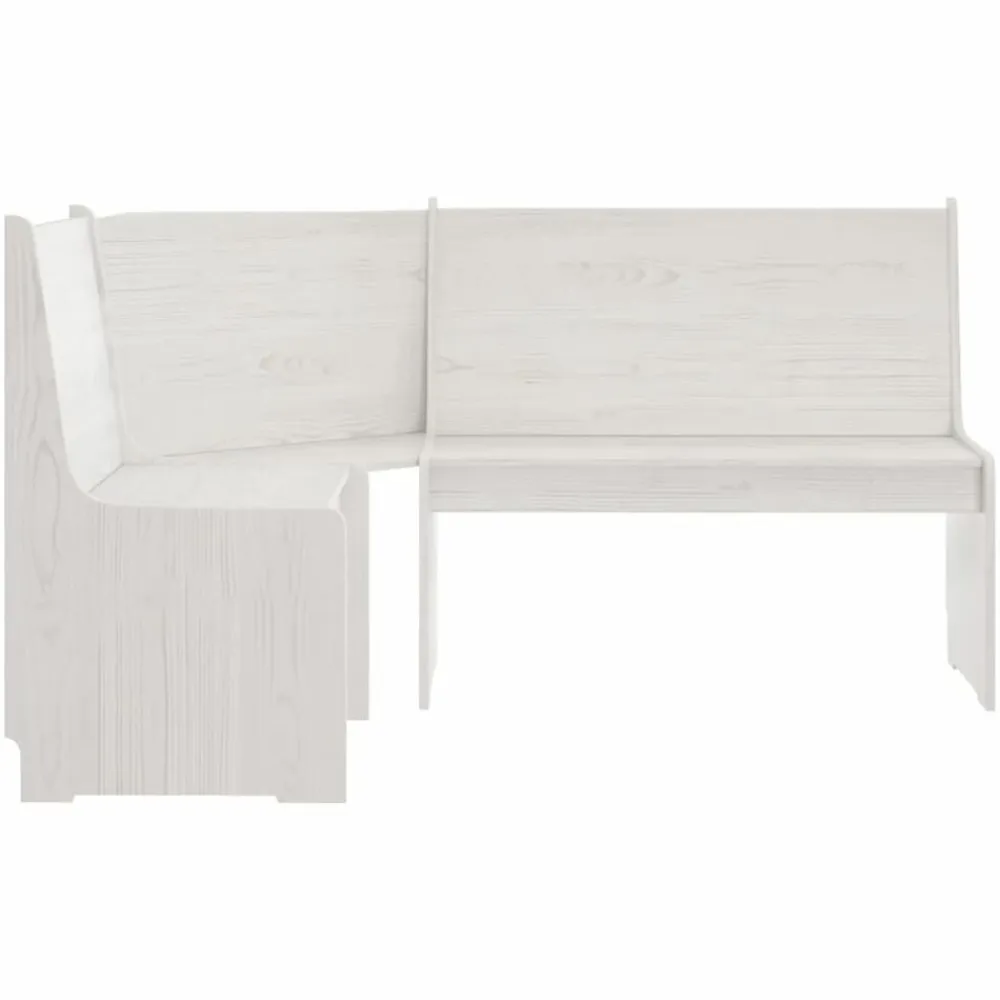 vidaXL Banco de esquina REINE madera maciza de pino 151 cm Blanco Best