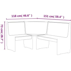 vidaXL Banco de esquina REINE madera maciza de pino marrón miel 151 cm Marrón miel Sale