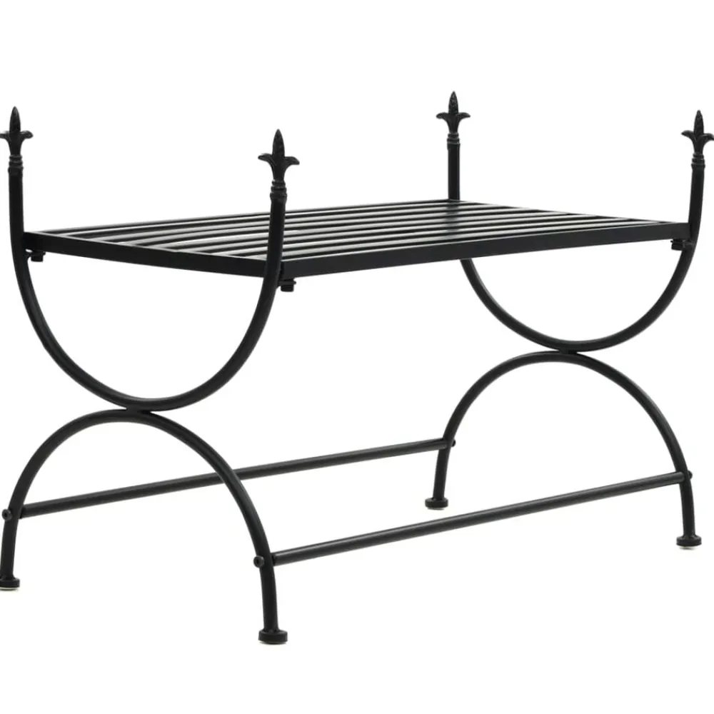vidaXL Banco de estilo vintage metal 83x42x55 cm negro Online