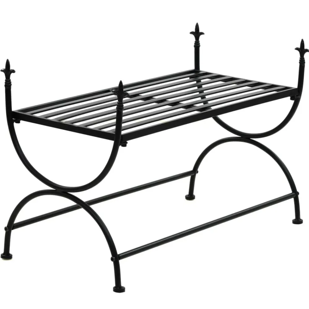 vidaXL Banco de estilo vintage metal 83x42x55 cm negro Online