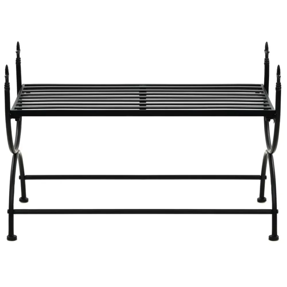 vidaXL Banco de estilo vintage metal 83x42x55 cm negro Online