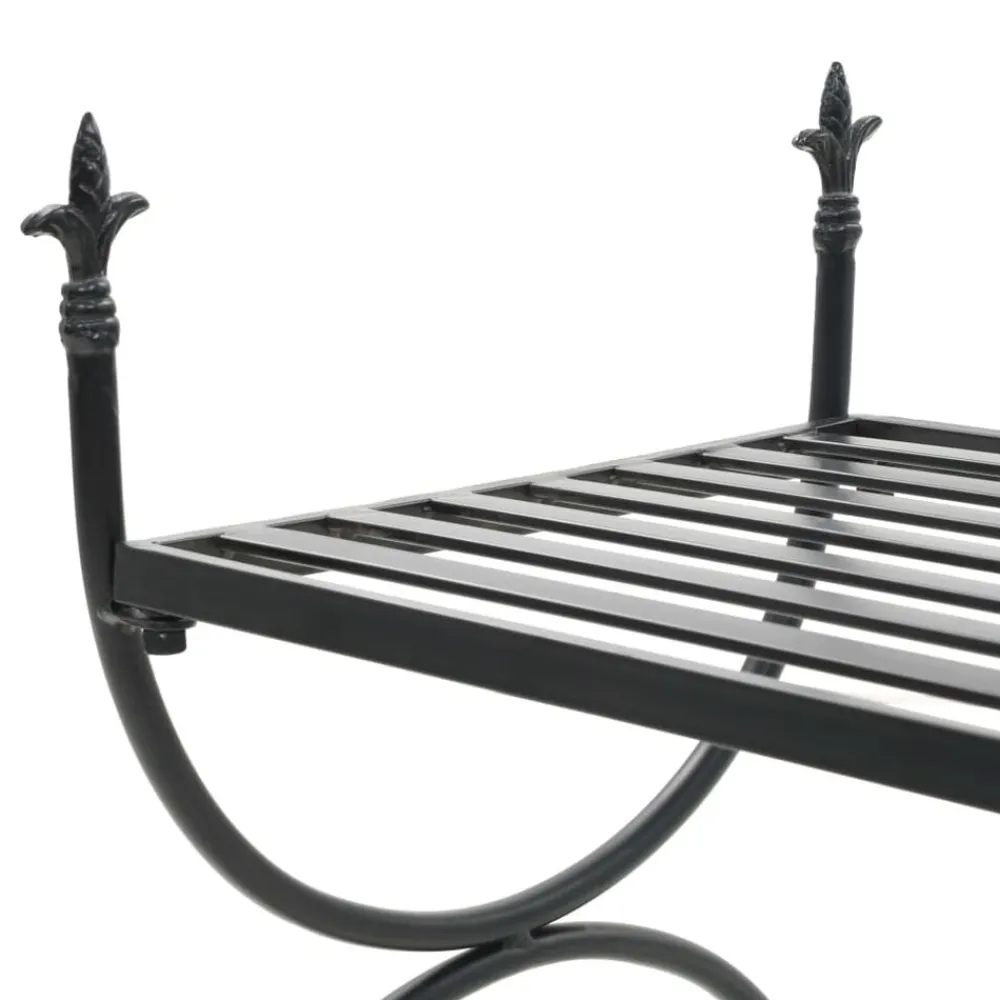 vidaXL Banco de estilo vintage metal 83x42x55 cm negro Online