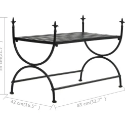 vidaXL Banco de estilo vintage metal 83x42x55 cm negro Online