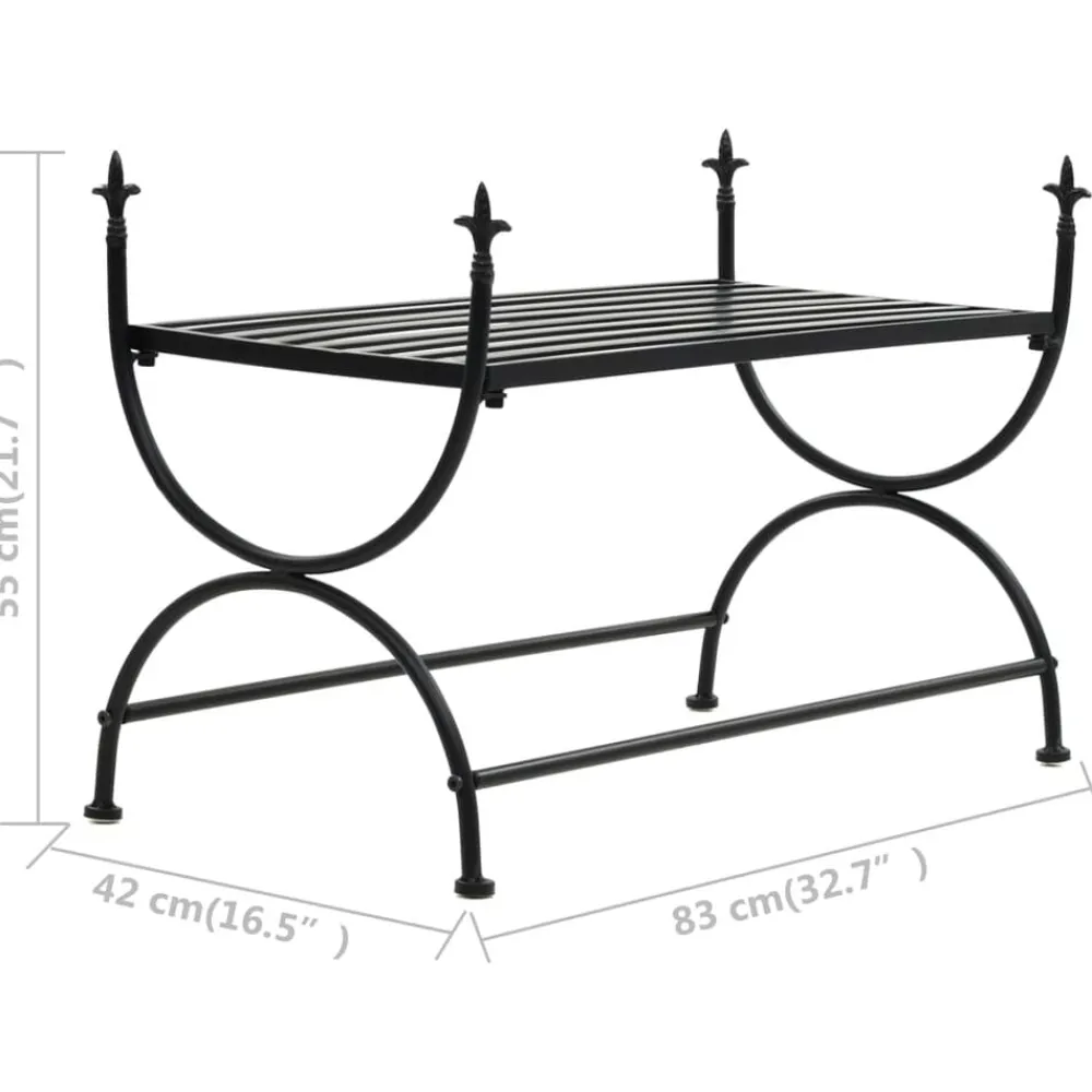 vidaXL Banco de estilo vintage metal 83x42x55 cm negro Online