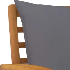 vidaXL Banco de jardín 120 cm cojines oscuro madera acacia maciza Gris Best
