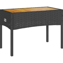 vidaXL Muebles De Jardín-Banco de jardín 2 plazas con cojines y mesa ratán PE