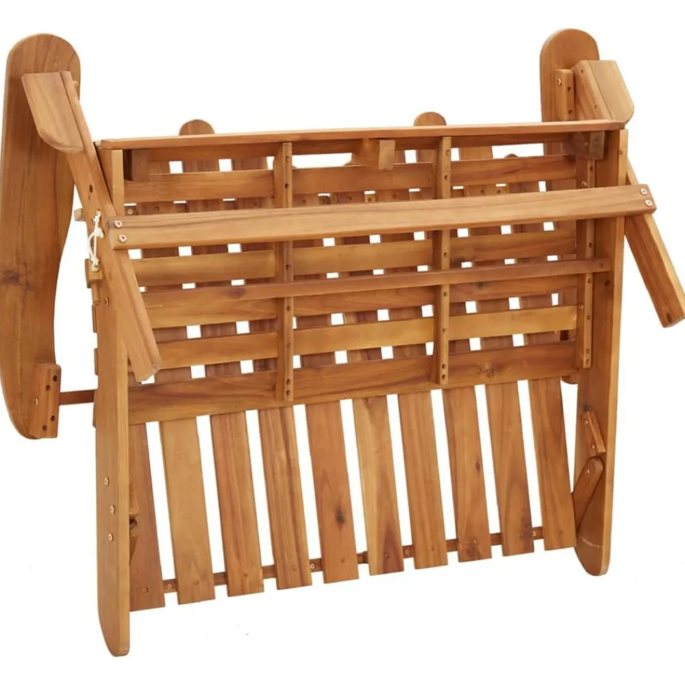 vidaXL Banco de jardín Adirondack con cojines madera de acacia 126 cm Gris oscuro Best