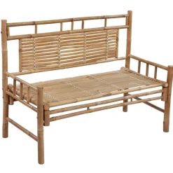 vidaXL Muebles De Jardín-Banco de jardín con cojín bambú 120 cm