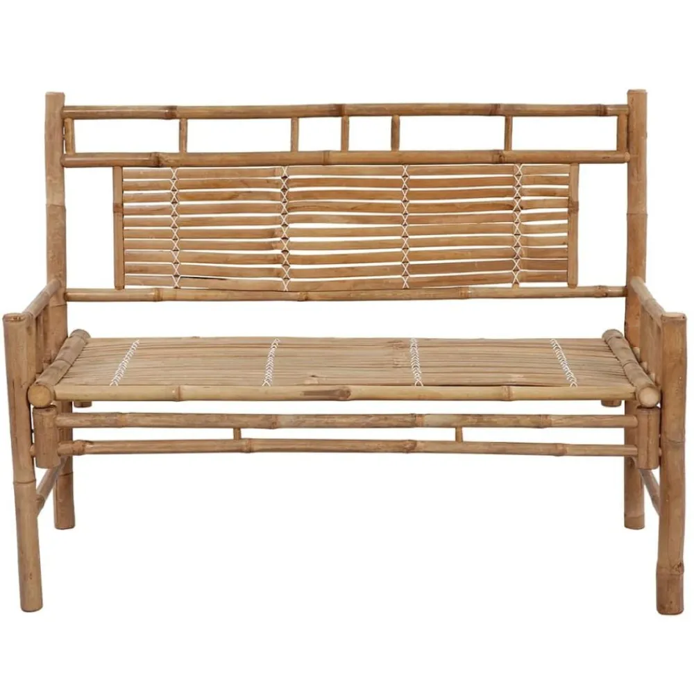 vidaXL Muebles De Jardín-Banco de jardín con cojín bambú 120 cm