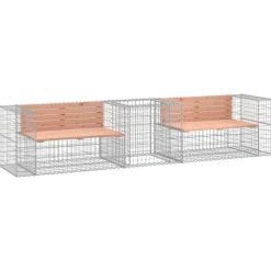 vidaXL Banco de jardín con cesta de gaviones madera abeto Douglas Douglas natural Online