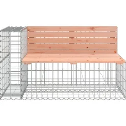 vidaXL Banco de jardín con cesta de gaviones madera abeto Douglas Douglas natural Online