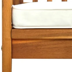 vidaXL Banco de jardín con cojines 119 cm madera maciza de acacia Crema Discount