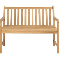 vidaXL Muebles De Jardín-Banco de jardín de madera maciza de teca 114 cm