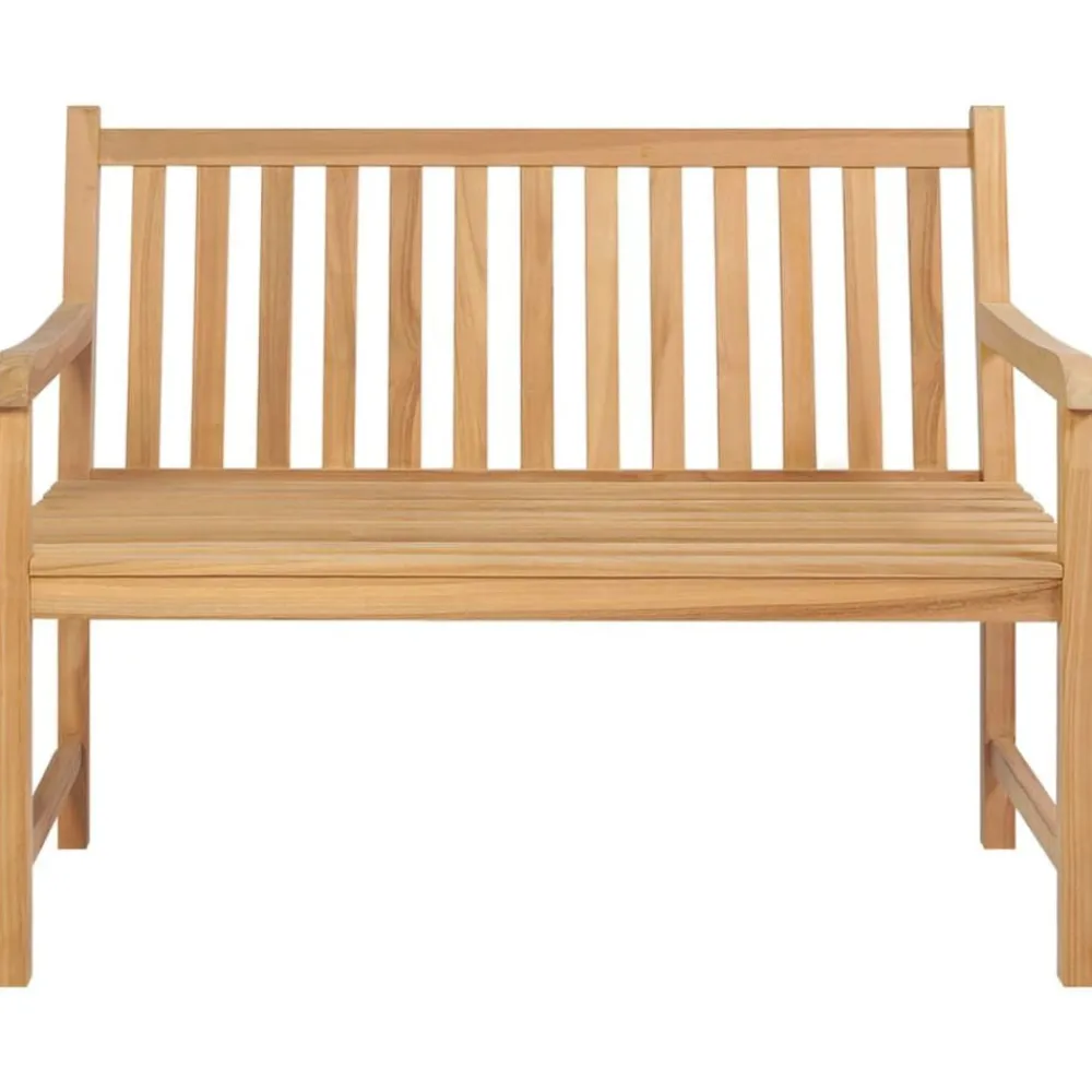 vidaXL Muebles De Jardín-Banco de jardín de madera maciza de teca 114 cm