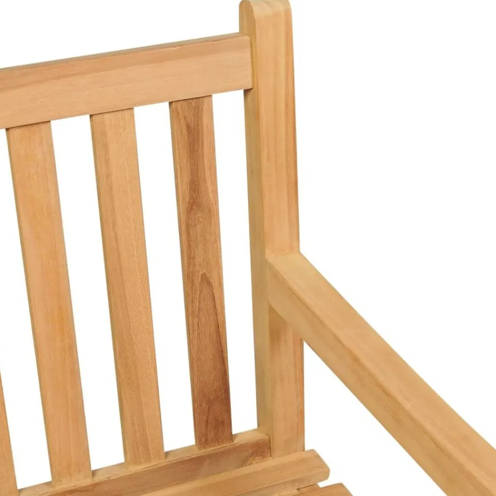 vidaXL Muebles De Jardín-Banco de jardín de madera maciza de teca 114 cm