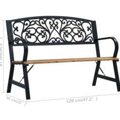 vidaXL Muebles De Jardín-Banco de jardín de madera 120 cm