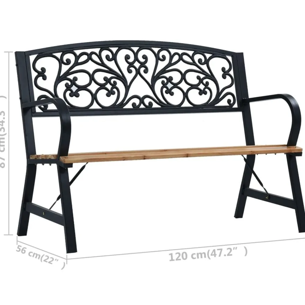 vidaXL Muebles De Jardín-Banco de jardín de madera 120 cm