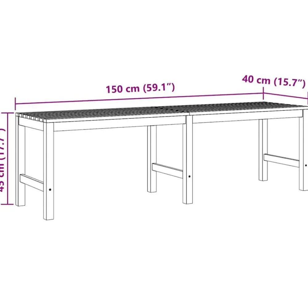 vidaXL Muebles De Jardín-Banco de jardín de madera maciza de teca 150 cm