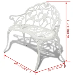 vidaXL Muebles De Jardín-Banco de jardín de aluminio fundido 100 cm
