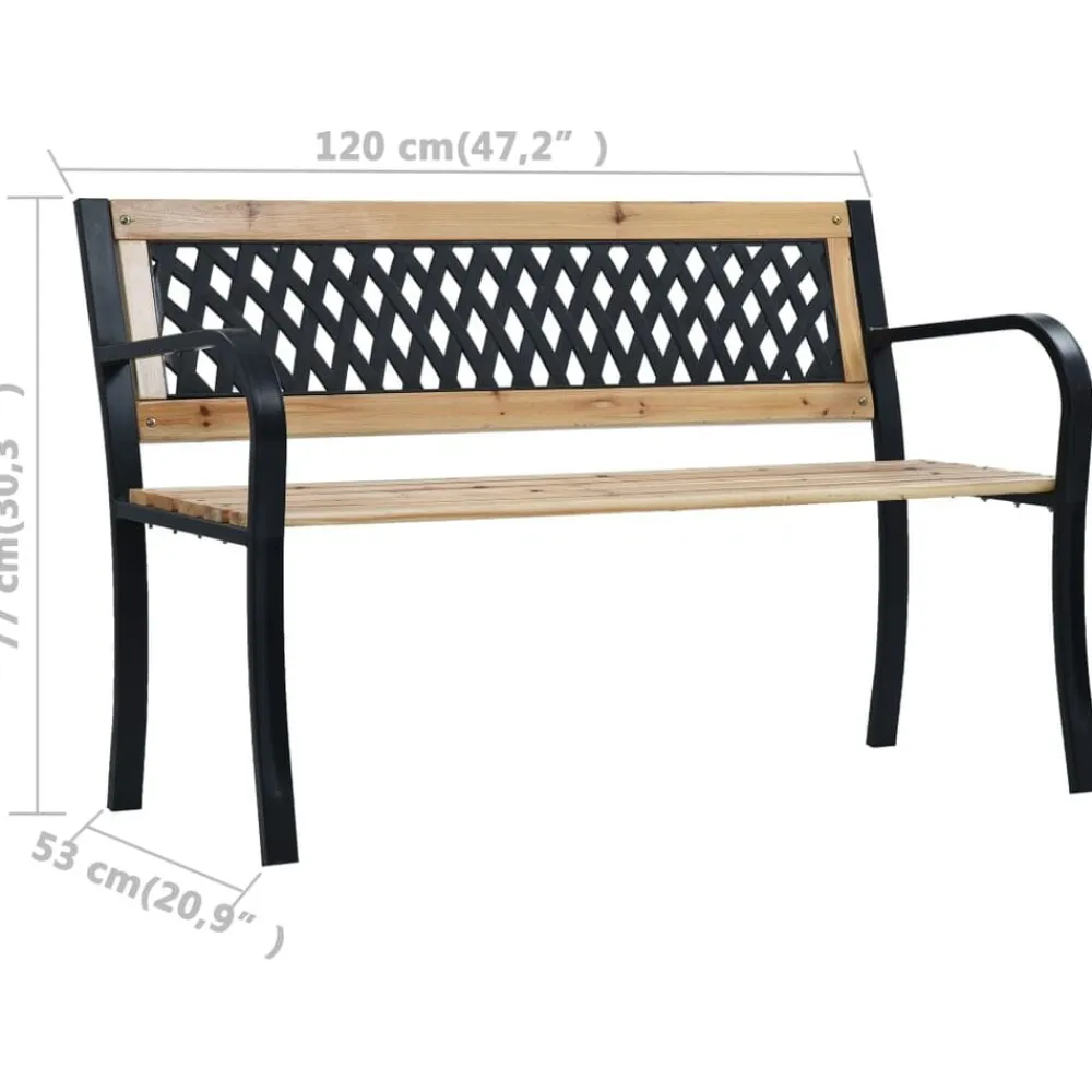 vidaXL Banco de jardín de madera 120 cm New