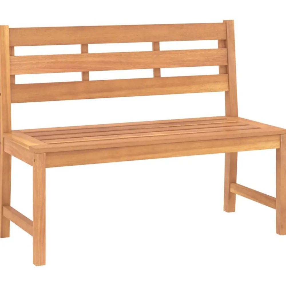 vidaXL Banco de jardín de madera maciza de teca 114 cm Discount