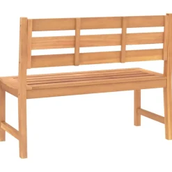 vidaXL Banco de jardín de madera maciza de teca 114 cm Discount