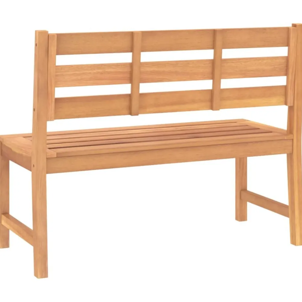 vidaXL Banco de jardín de madera maciza de teca 114 cm Discount