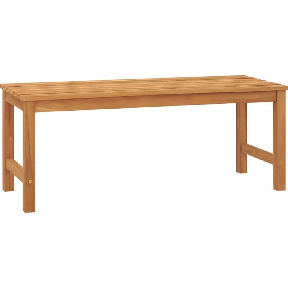 vidaXL Banco de jardín de madera maciza de teca 114 cm Best