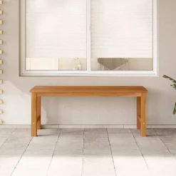vidaXL Banco de jardín de madera maciza de teca 114 cm Best
