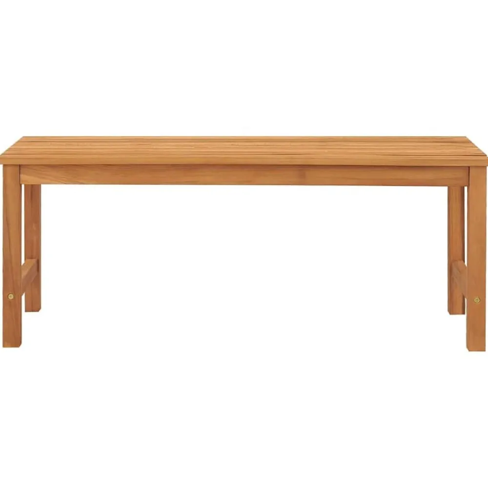 vidaXL Banco de jardín de madera maciza de teca 114 cm Best