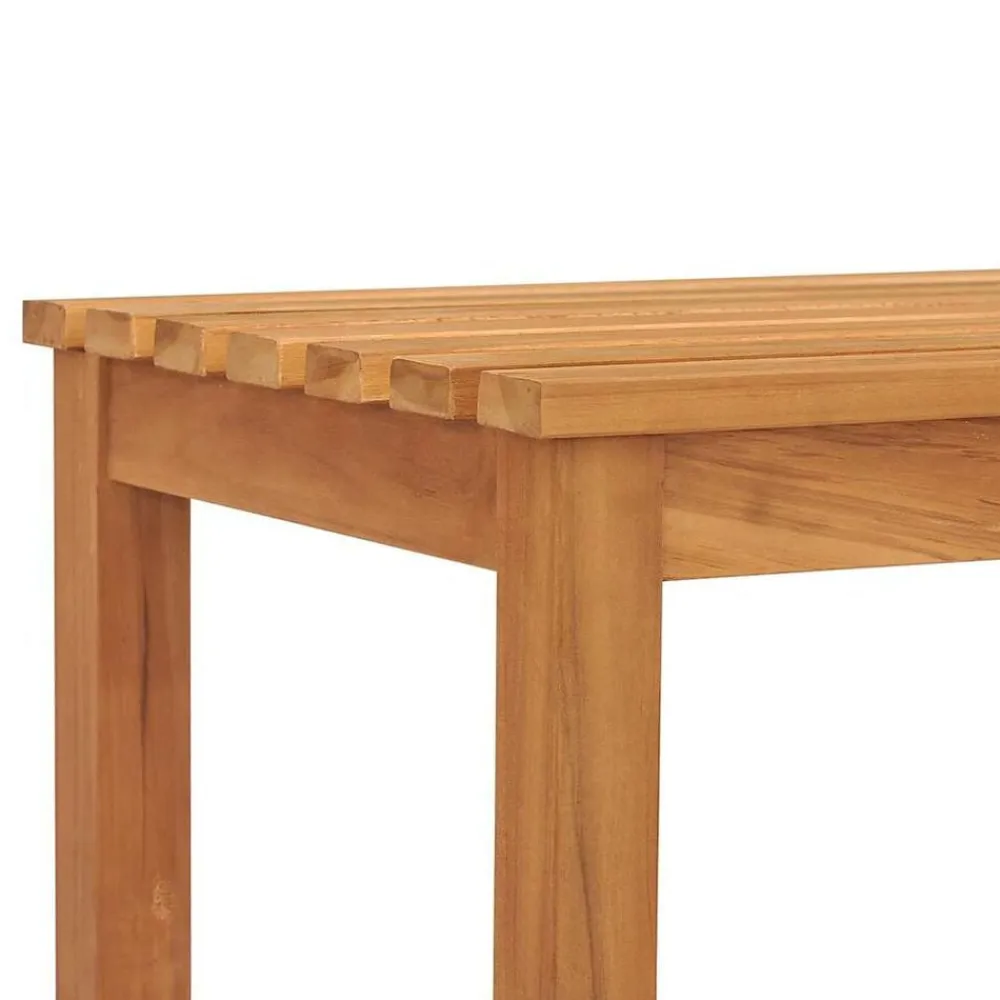 vidaXL Banco de jardín de madera maciza de teca 114 cm Best