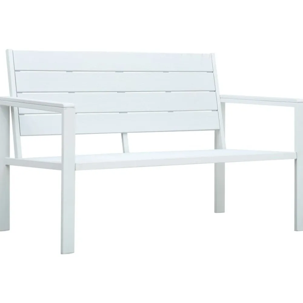 vidaXL Muebles De Jardín-Banco de jardín HDPE aspecto madera 120 cm
