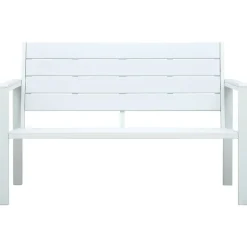 vidaXL Muebles De Jardín-Banco de jardín HDPE aspecto madera 120 cm