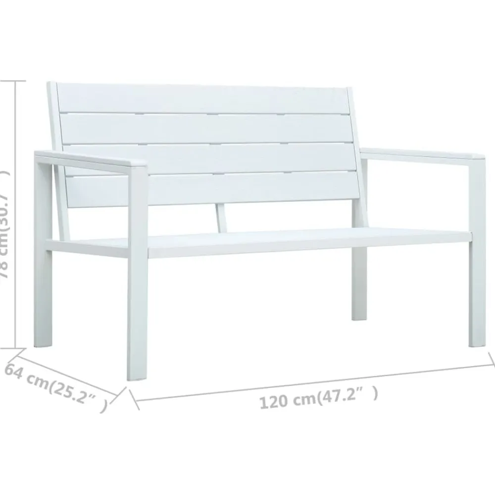 vidaXL Muebles De Jardín-Banco de jardín HDPE aspecto madera 120 cm